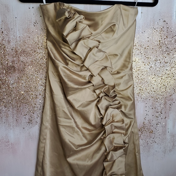 Gunne Sax 2 Vintage Gold Dress Holiday - Picture 4 of 8